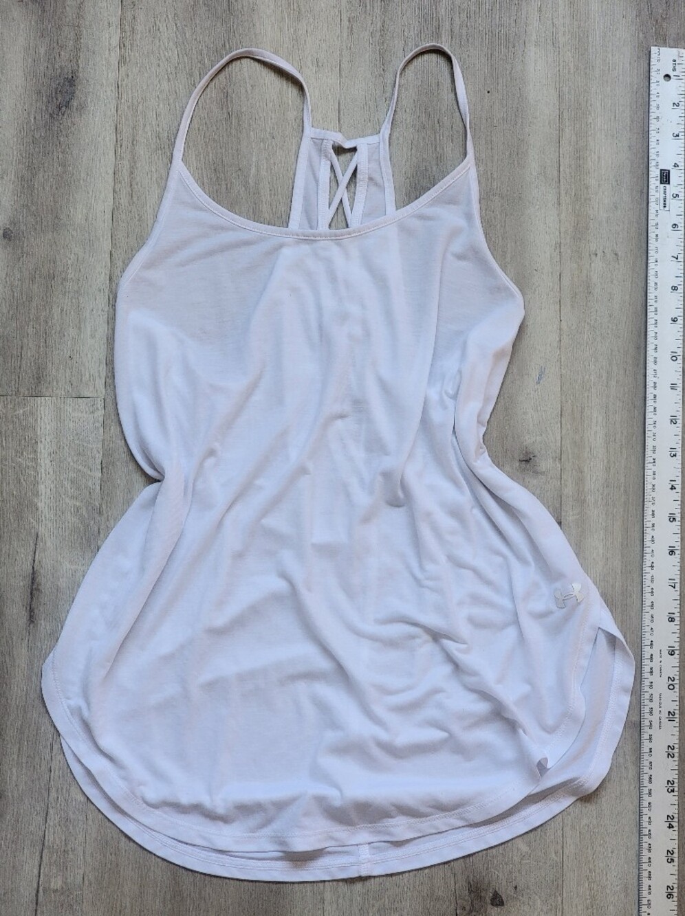 Under Armour White Strappy Lattice Back Tank Top